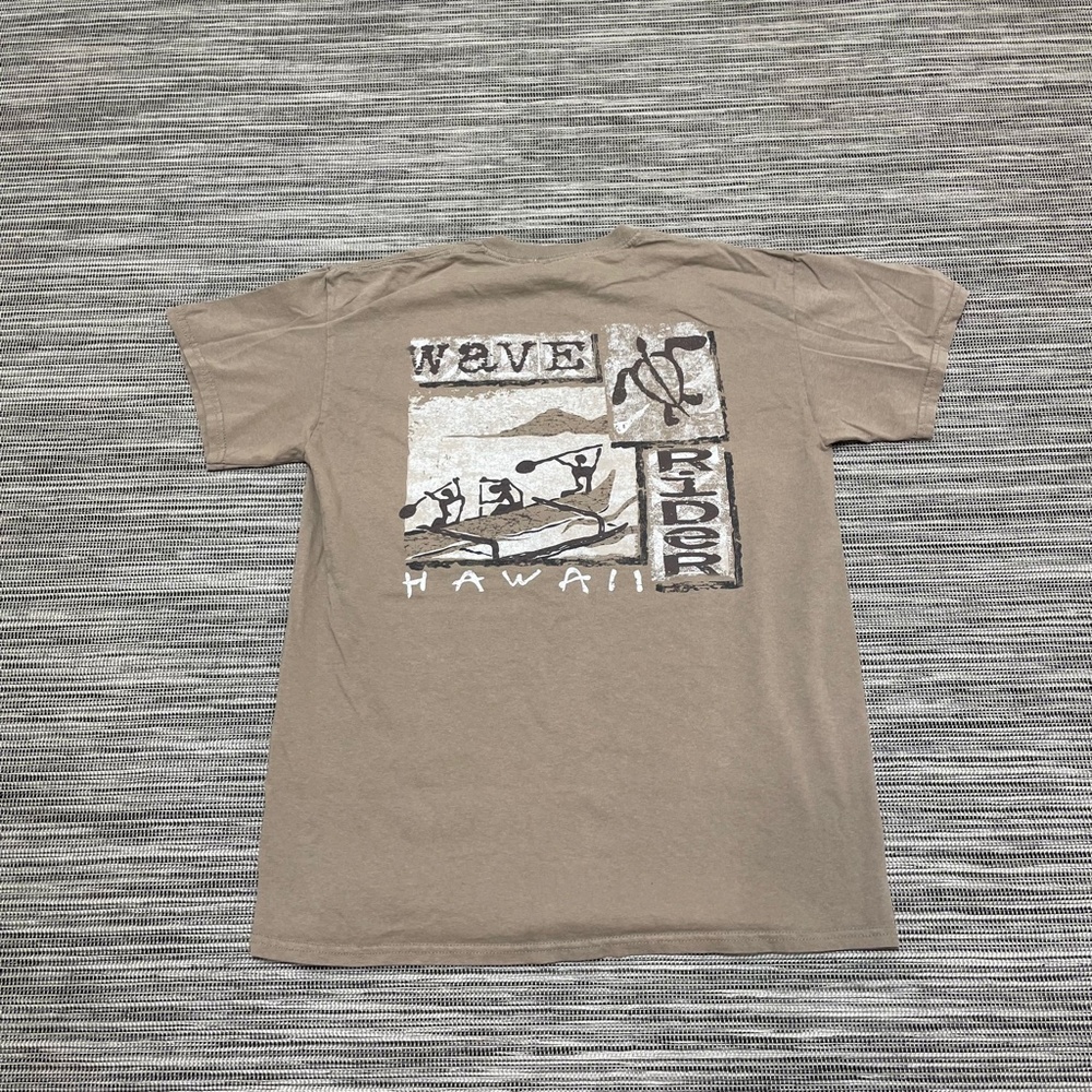 Vintage Brown Hawaii Wave Rider COLORWASH TEES T-Shirt